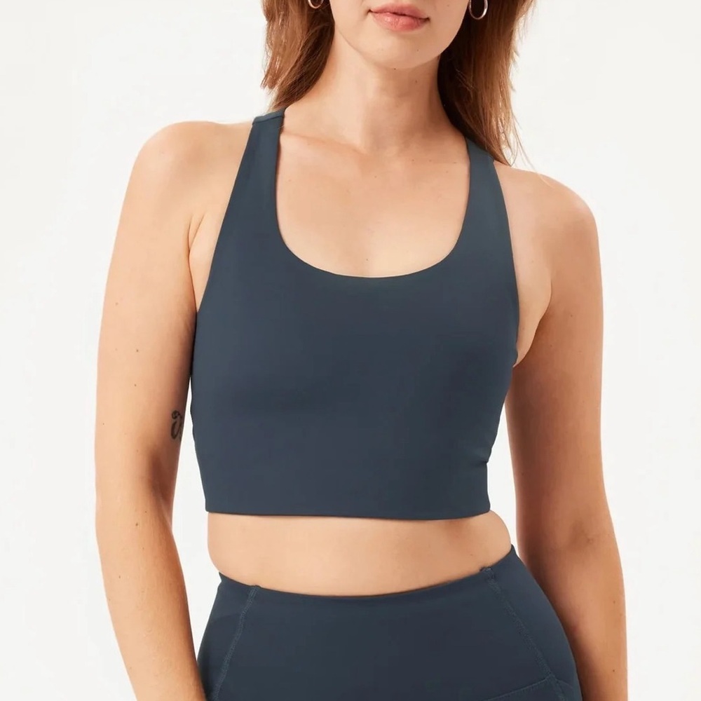 Girlfriend Collective Paloma Racerback Sports Bra Midnight Navy